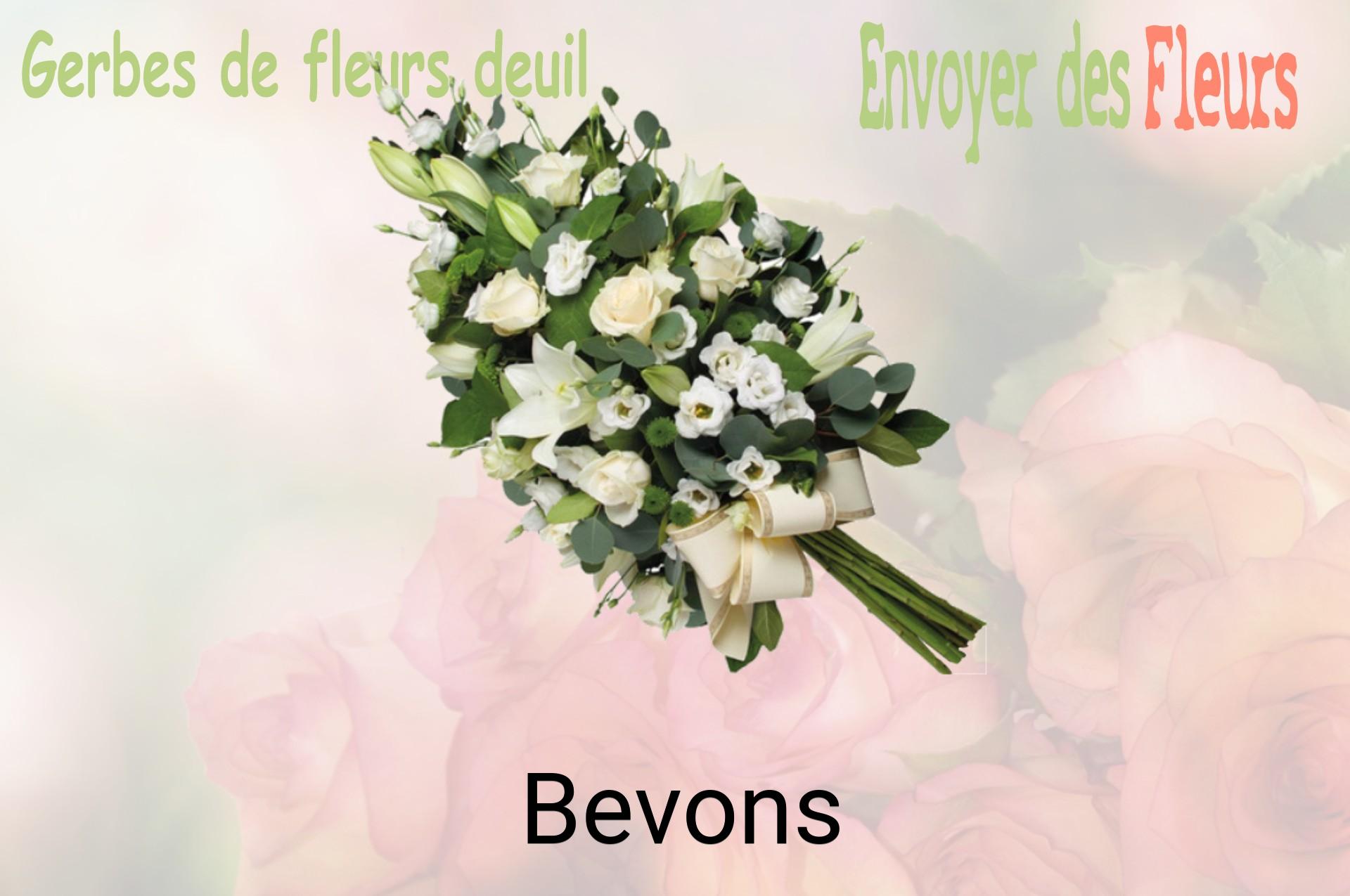 Gerbe de fleurs de deuil livrée à Bevons